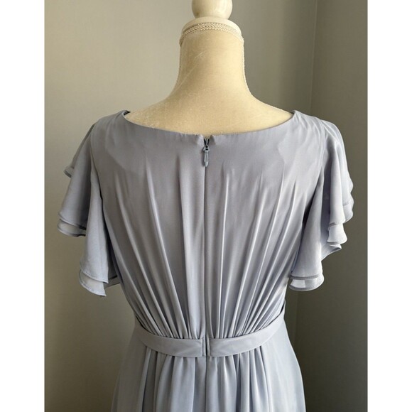 Azazie Daphne A-Line Floor Length Chiffon Dress Custom Size ~A8/A10 Dusty Blue - Picture 11 of 13